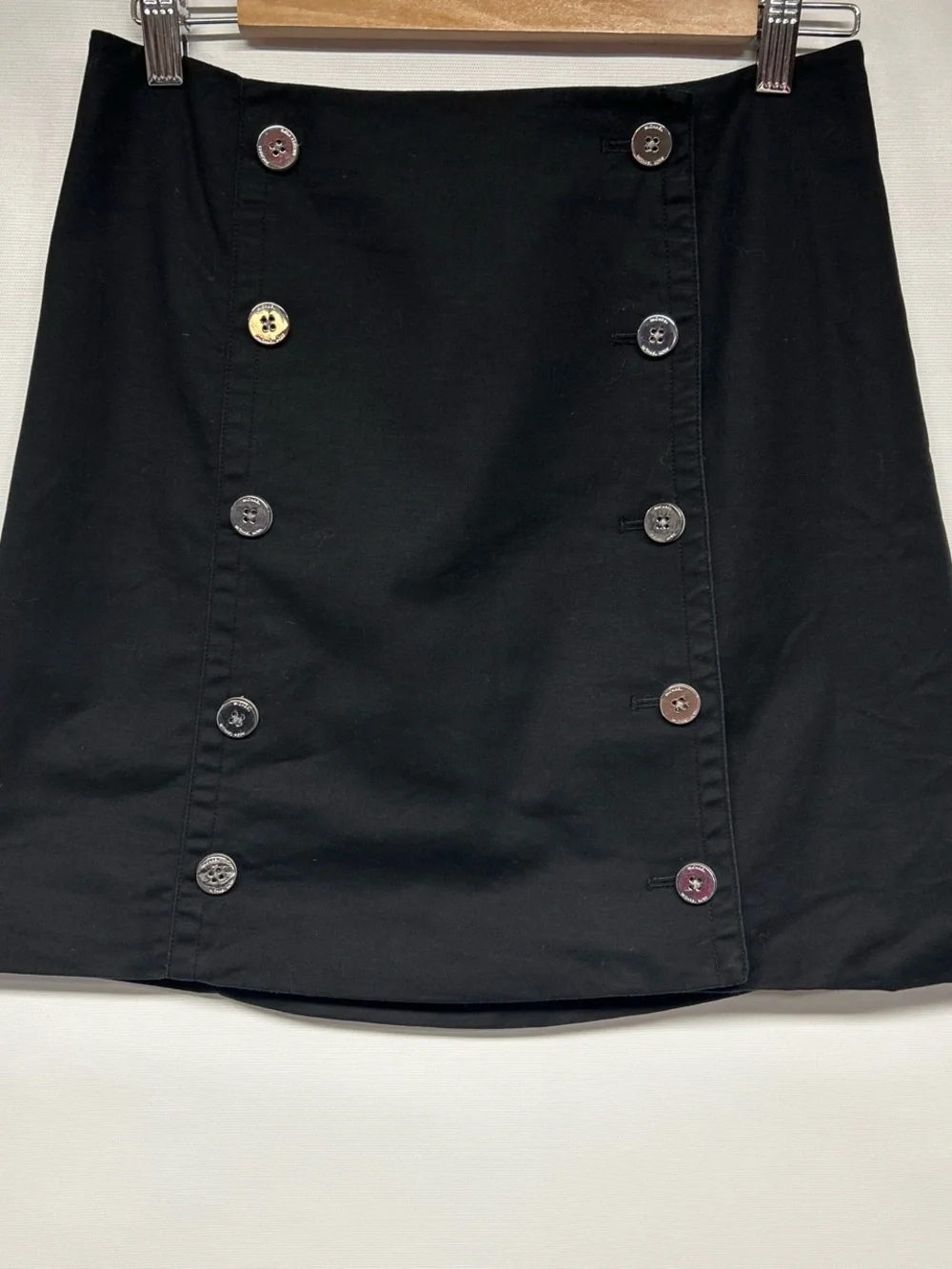 Michael Kors Black Double-Button Mini Skirt